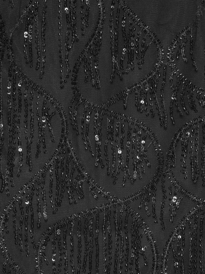 Rotate Mini Skirt With Abstract Sequin And Bead Embellishments