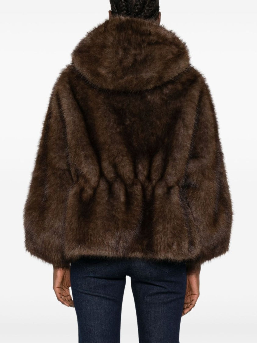 Valentini 1972 Plush Hooded Coat With Concealed Closure