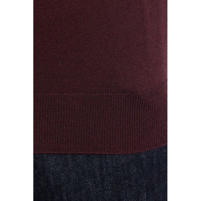 Filippo De Laurentiis Merino Wool Crew Neck Sweater In Deep Marsala