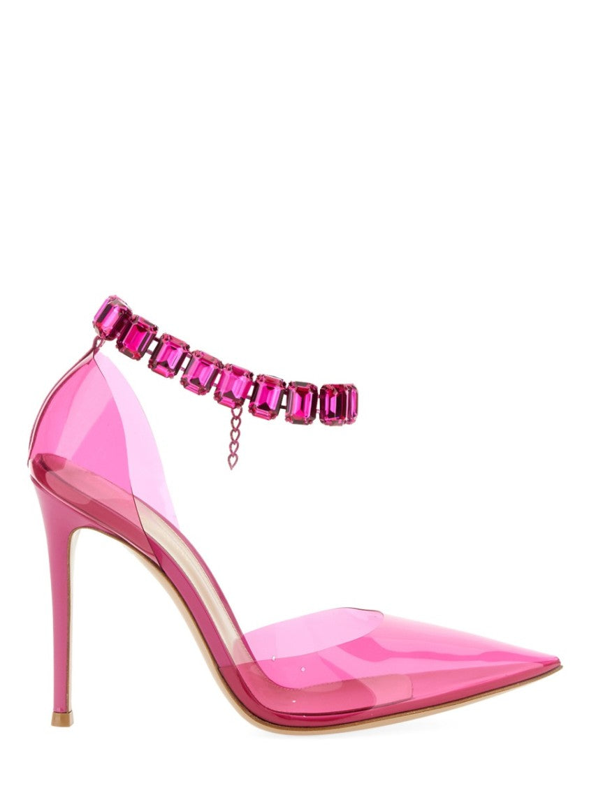 Gianvito Rossi High Stiletto Sandals With Crystal-Embellished Strap