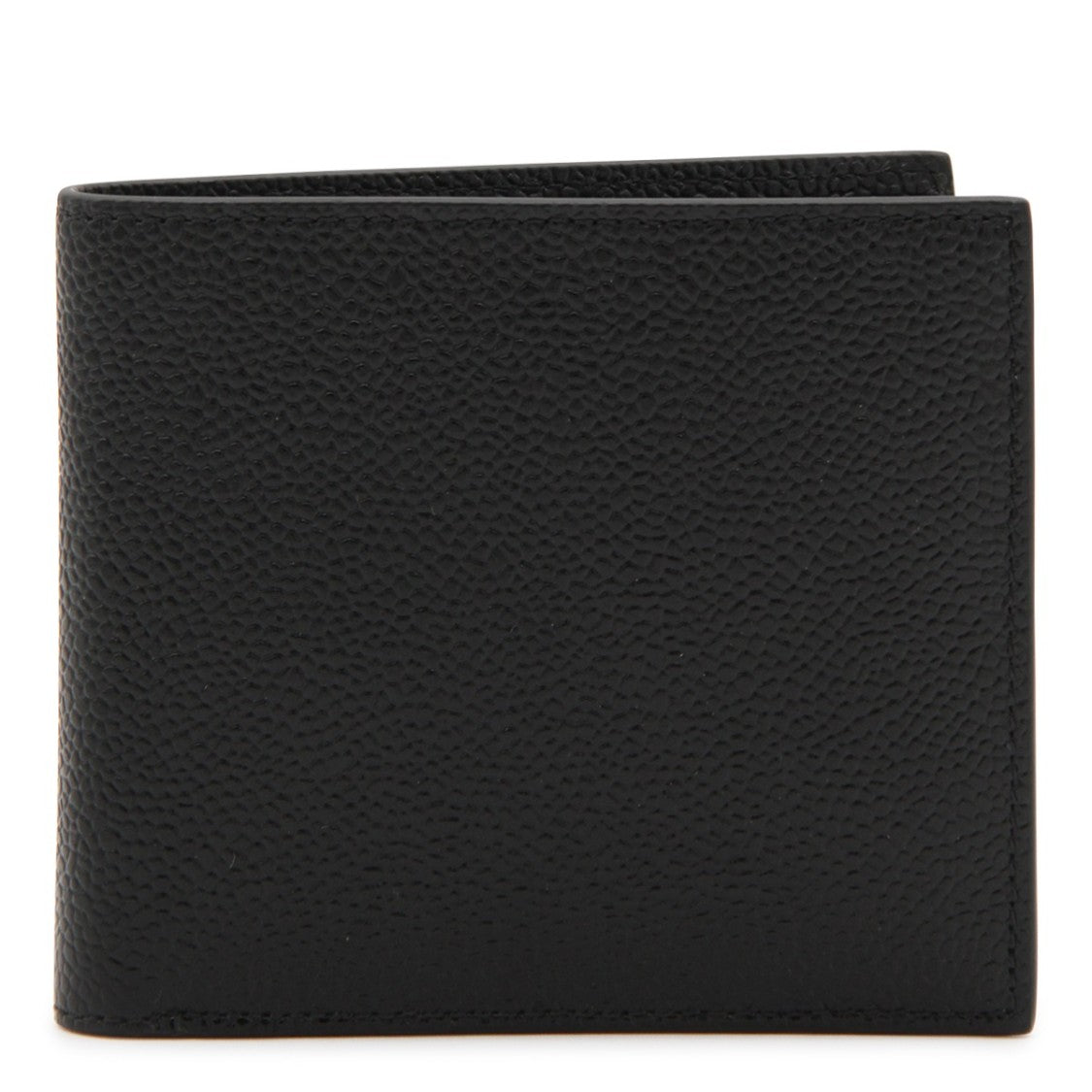 Thom Browne Textured Black Leather Wallet With Snap Closure