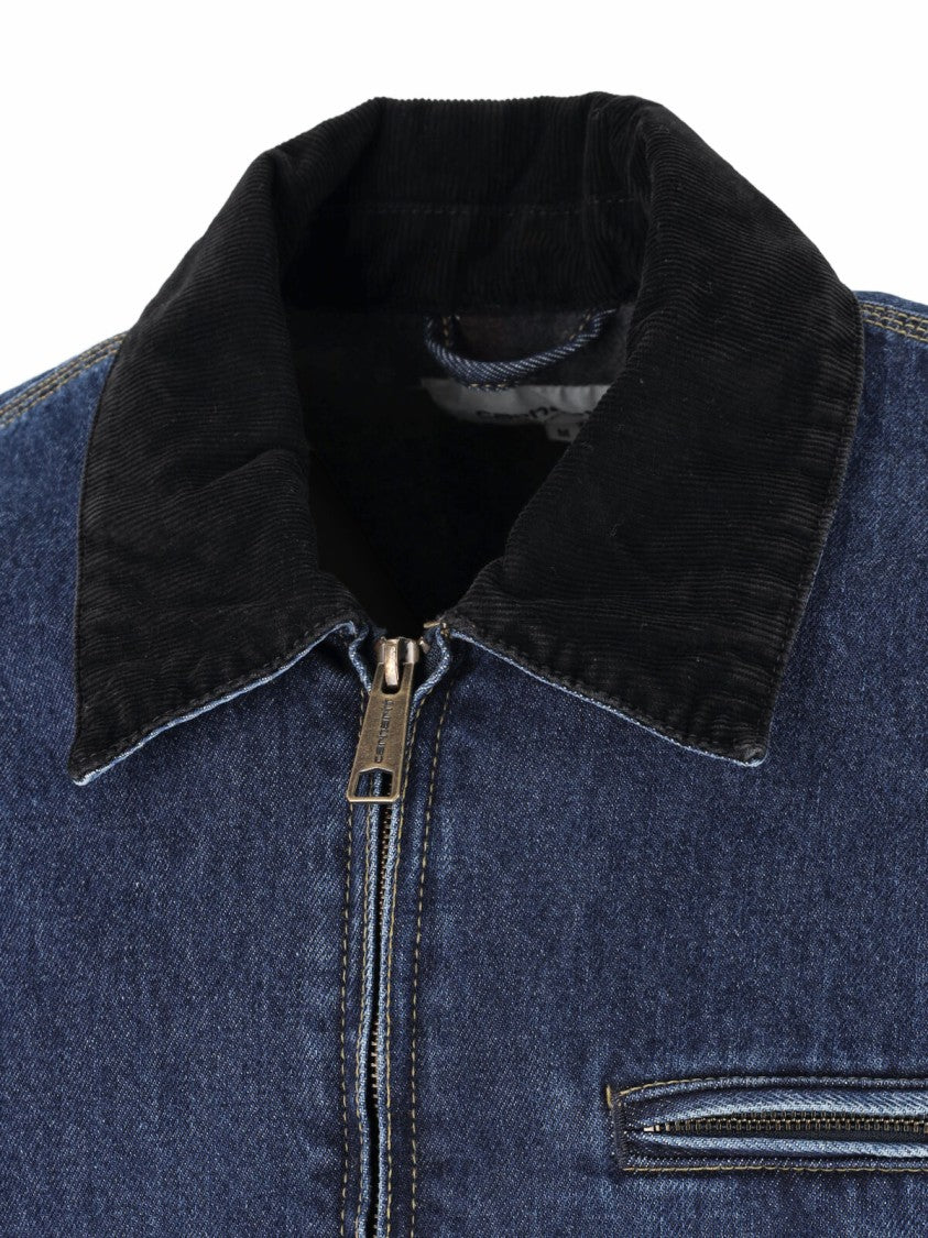 Carhartt Wip Blue Og Detroit Velvet-Collar Cotton Denim Jacket