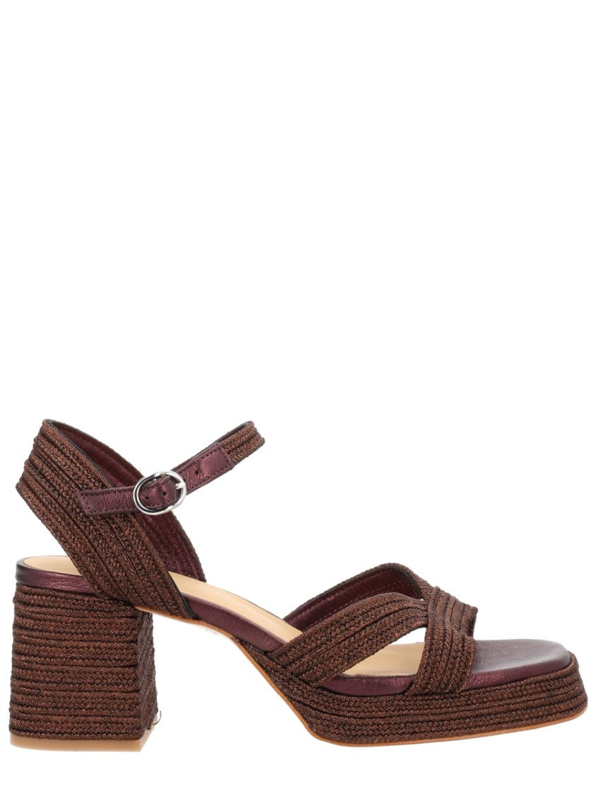 Castaner Multicolor Vallita Woven Straps Block Heel Sandals
