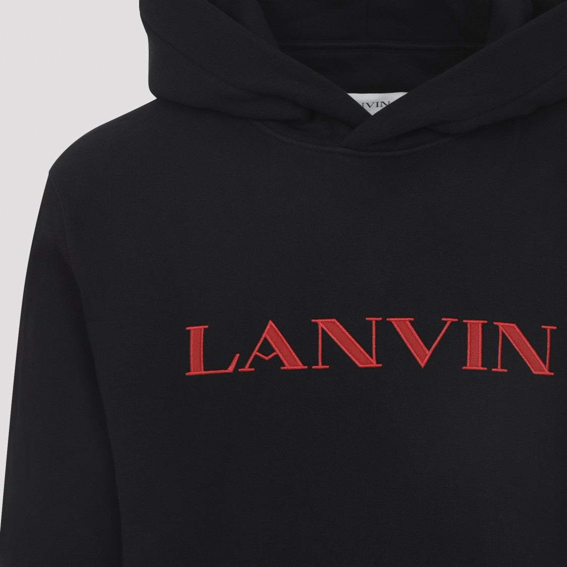 Lanvin Logo Black Cotton Hoodie