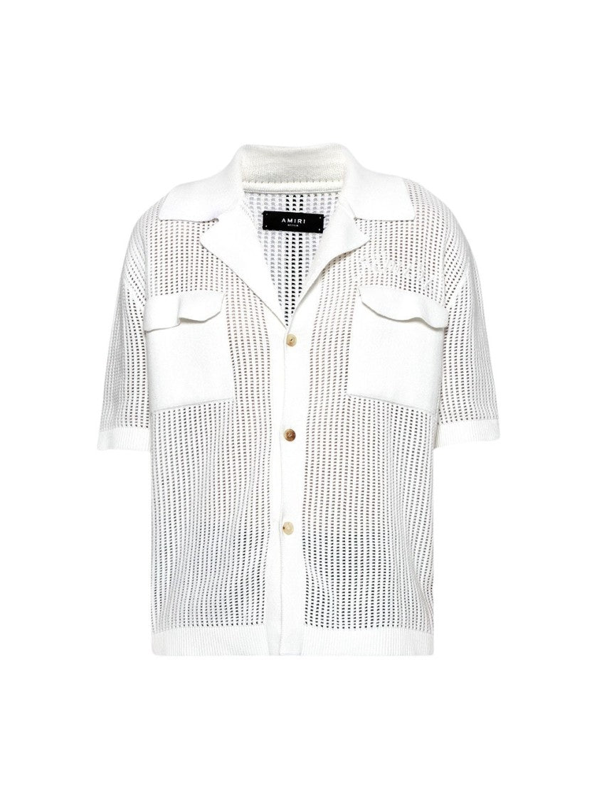 Amiri Mesh Polo Shirt Sand