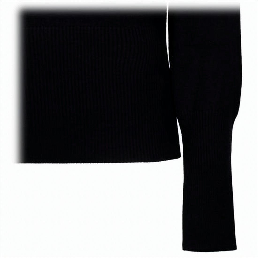 Thom Browne Black Wool Sweater With Striped Ribbon Bow Detail