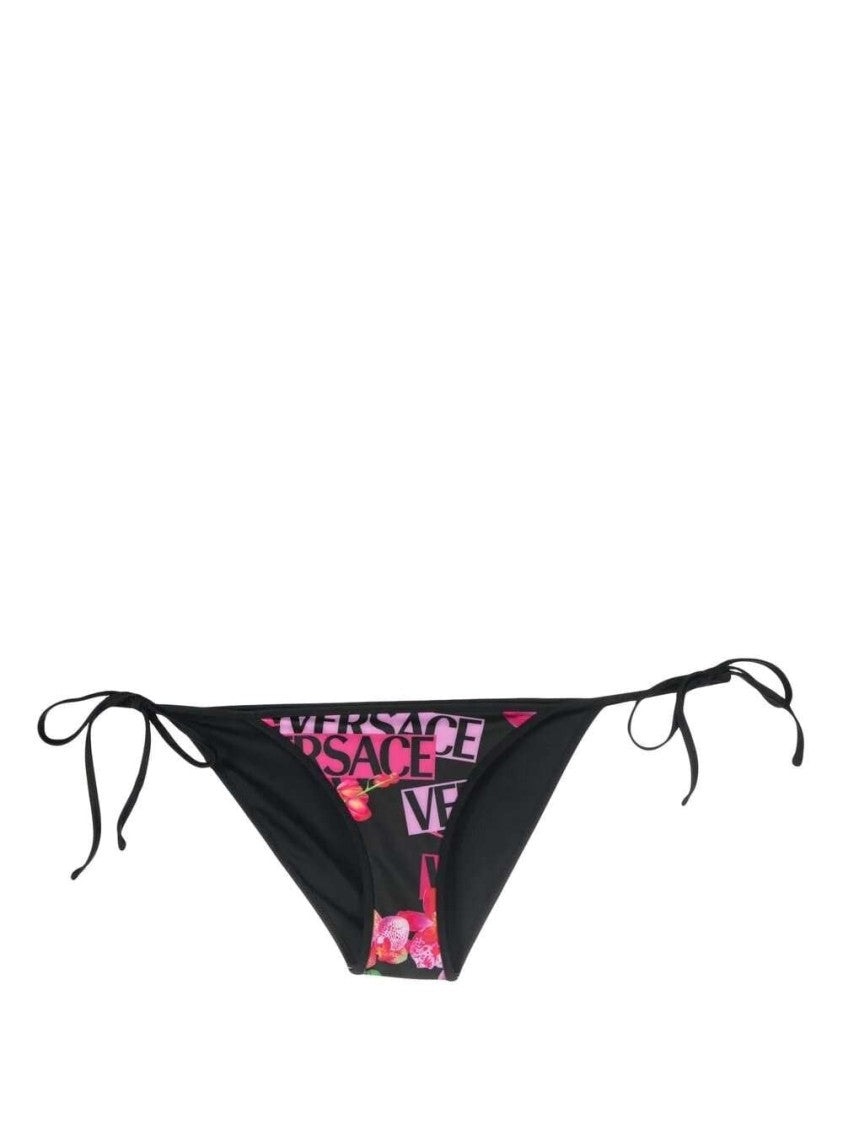 Versace Floral-Print Bikini Bottoms