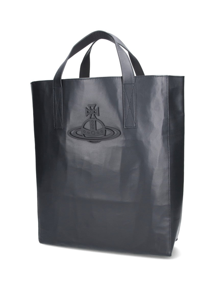 Vivienne Westwood Structured Tote Bag With Glossy Finish