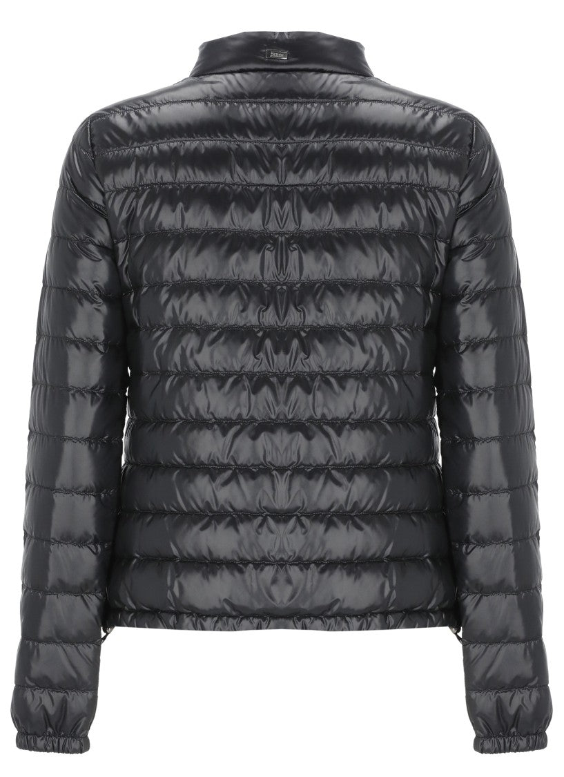 Herno Blue High Neck Quilted Down Jacket