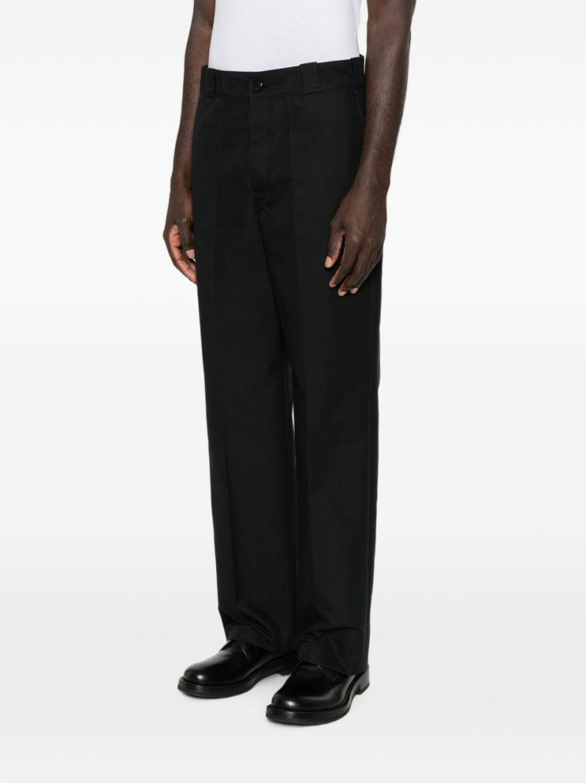 Prada Black Straight-Leg Classic Waistband Trousers