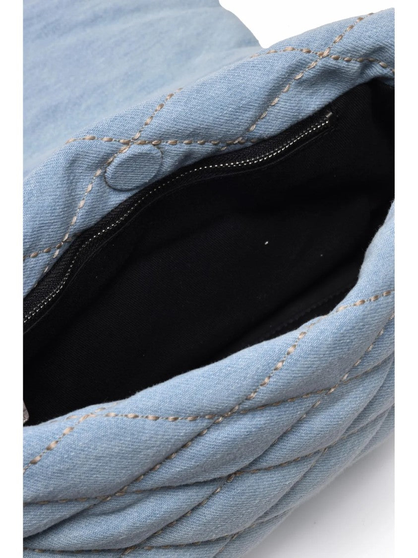 Gava Light Blue Cotton Quilted Shoulder Bag