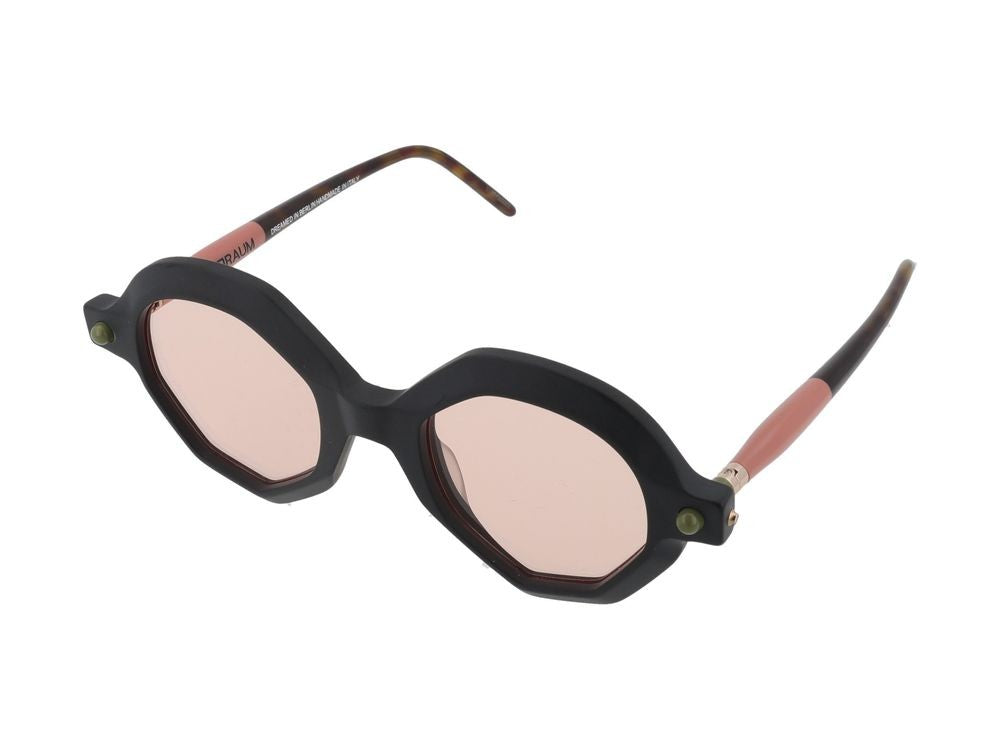 Kuboraum Pink-Tinted Lens Octagonal Frame Sunglasses