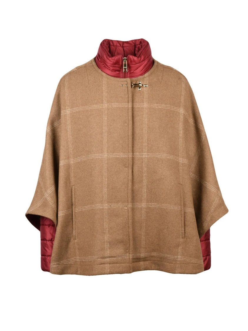Fay Distinctive Cape Coat With Zip Closure And Padded Lining