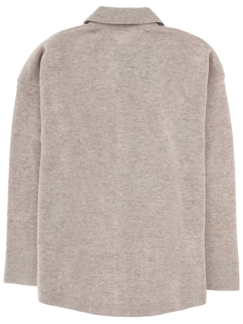 Max Mara Cashmere And Wool Blend Sweater With Button-Down Front