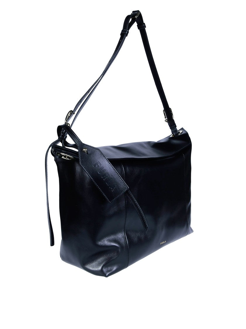 Furla Ginevra L Glossy Leather Shoulder Bag
