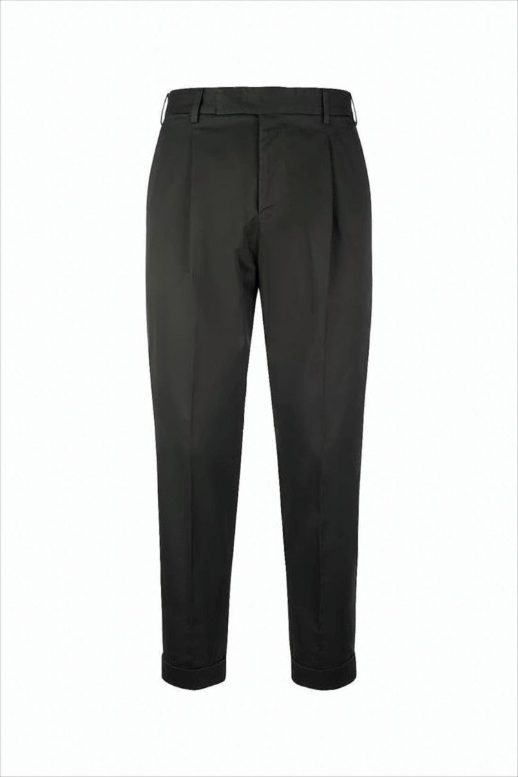 Pt Torino Cropped Tailored Suit Pants With Unique Feather Charm