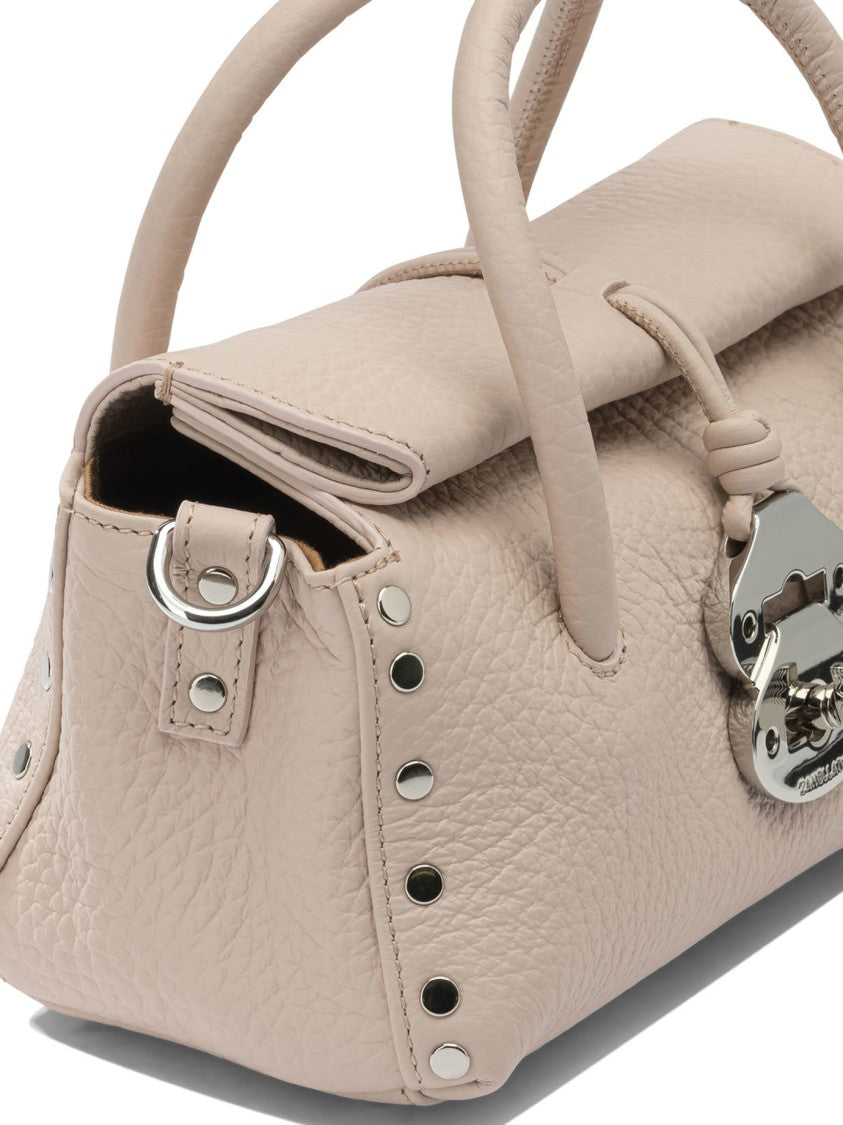 Zanellato Textured Ovine Leather Structured Handbag With Silver Detailing