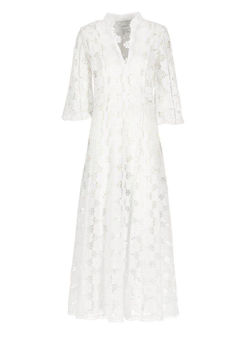 Temptation Flowing White Cotton Maxi Dress