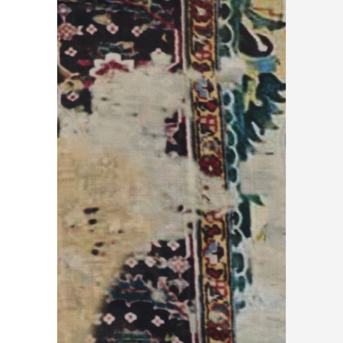 Faliero Sarti Rectangular Beige Carpet Pattern Scarf In Modal