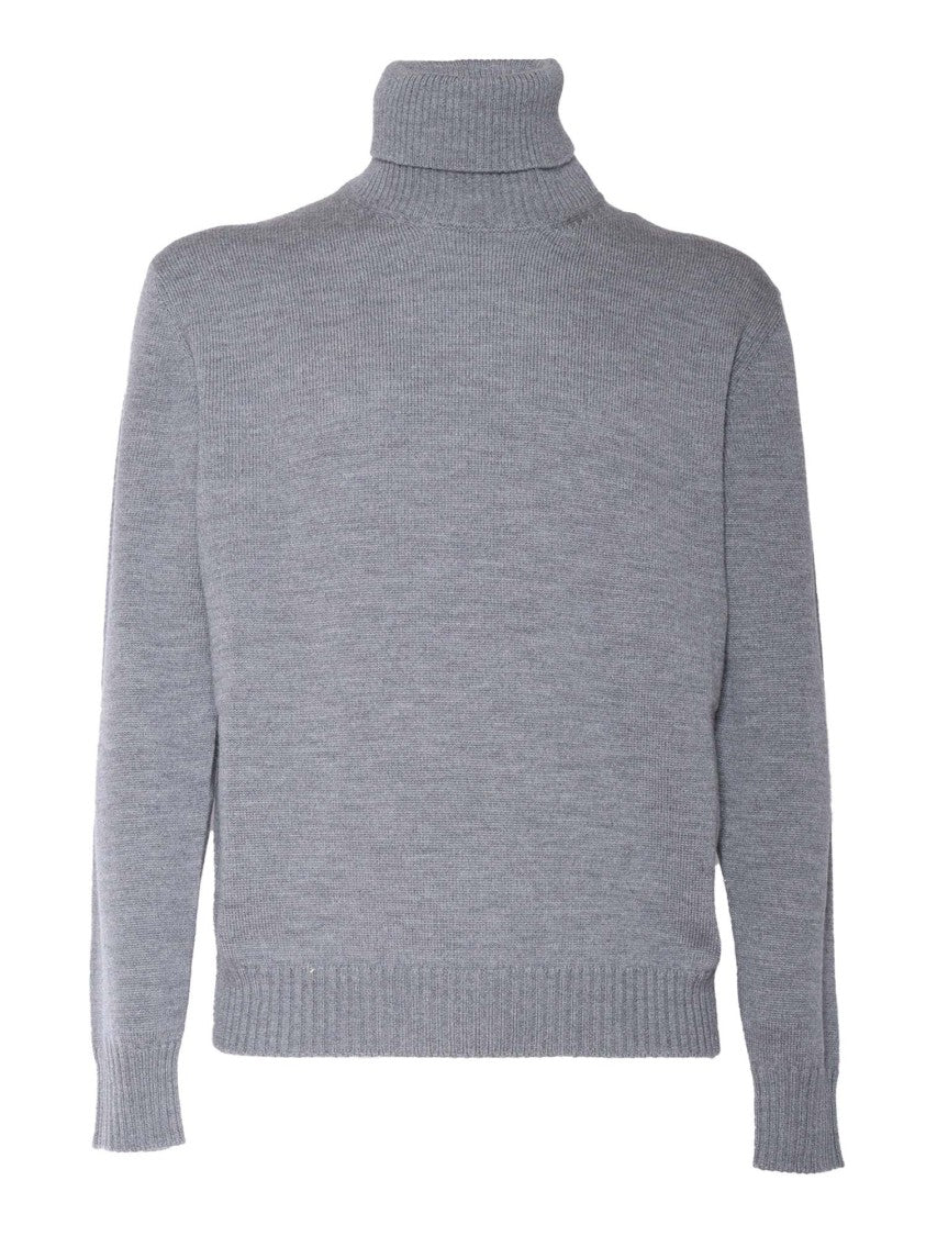 Ballantyne Fitted Grey Turtleneck Pullover