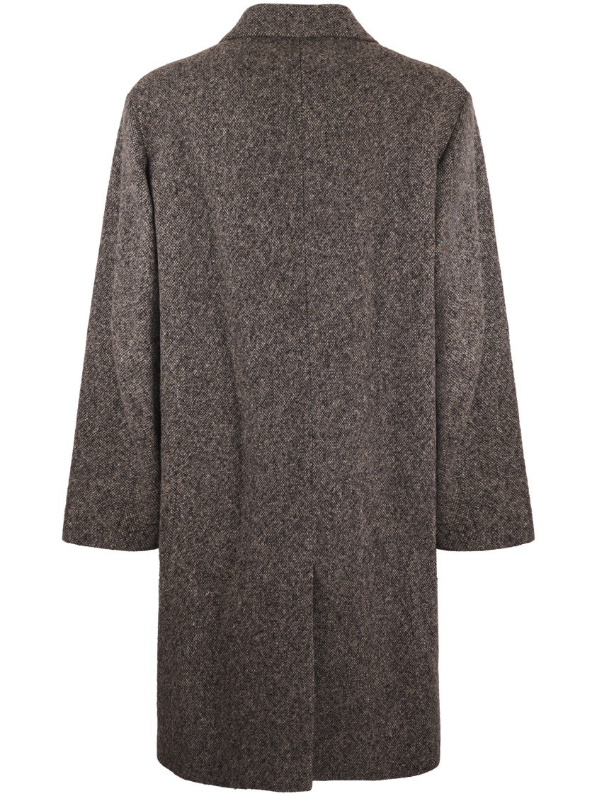 Dries Van Noten Structured Grey Coat With Classic Silhouette