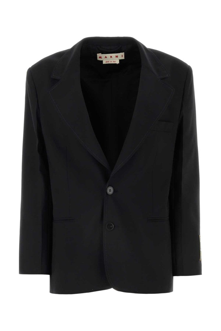 Marni Black Polyester Stretch Blazer