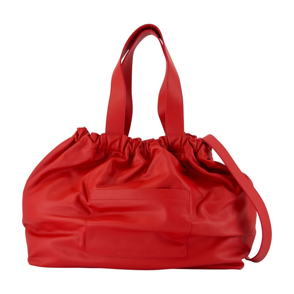 Samsoe Samsoe Smooth Leather Crossbody Bag With Drawstring Top