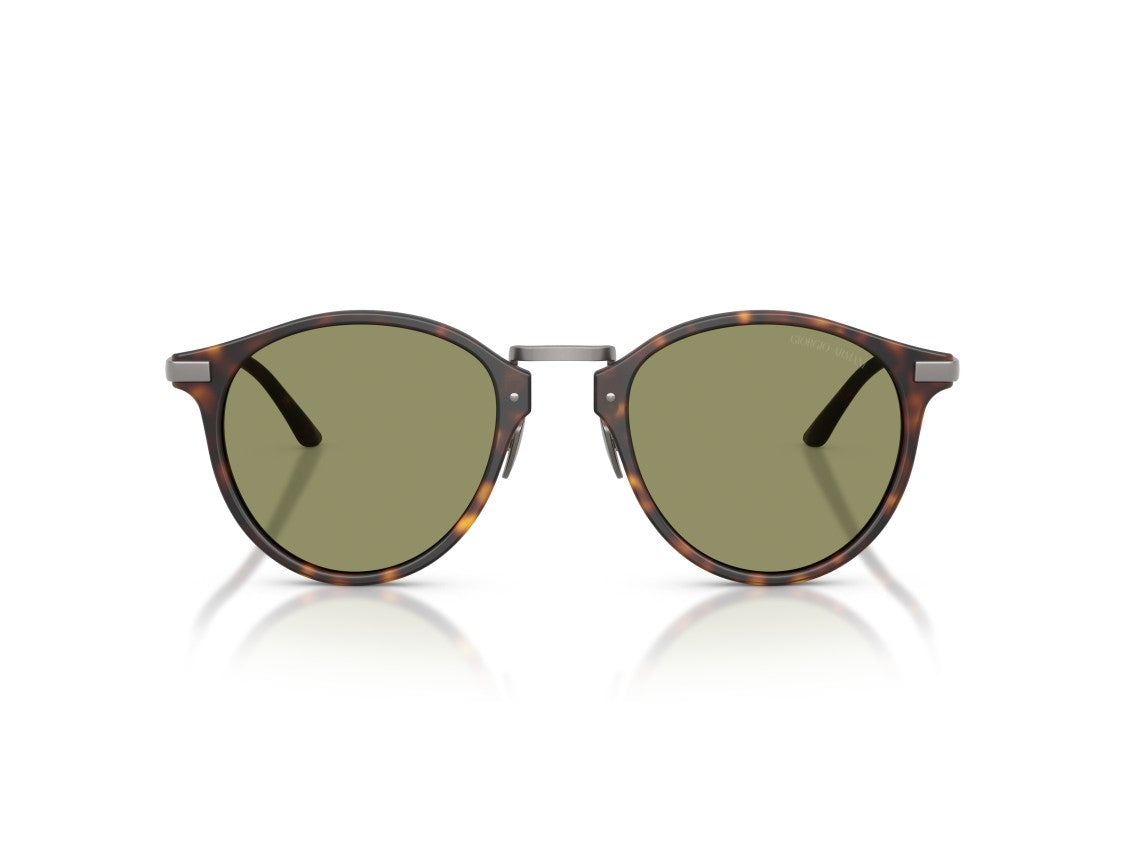 Giorgio Armani Tortoiseshell 0Ar8250 Acetate Metal Round Sunglasses