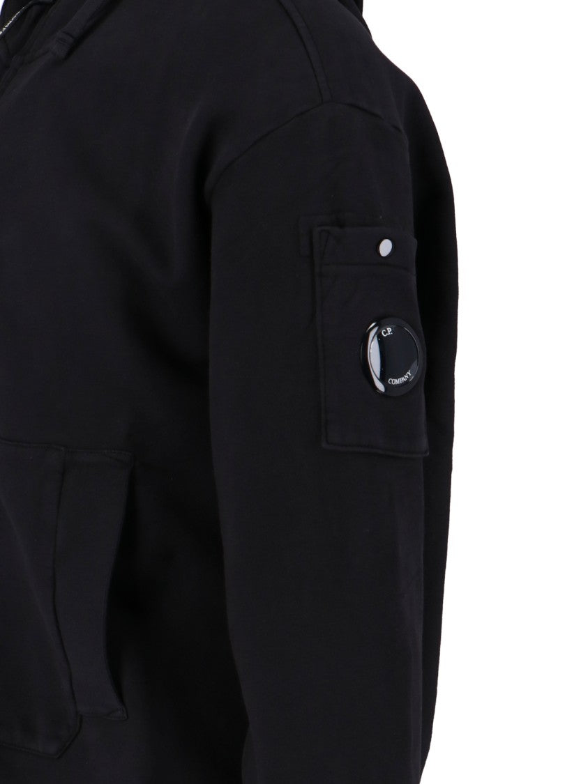 C.P. Company Logo Hoodie Sweatshirt – Black