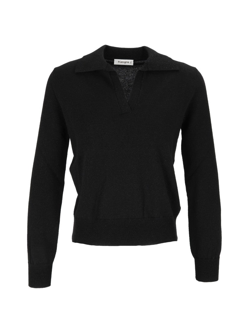 Kangra Cashmere Regular Fit Long Sle Eve Open Long-Sleeve Polo Shirt