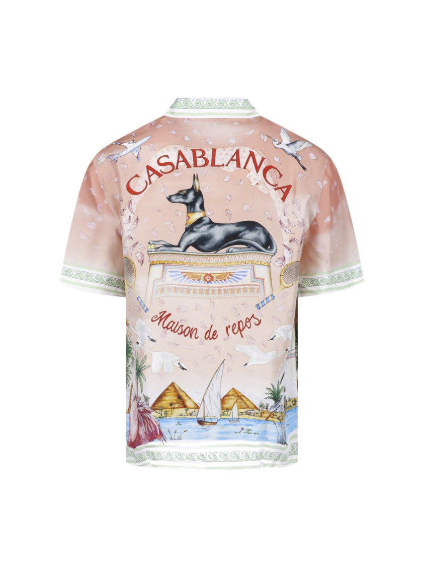 Casablanca Multicolor Silk Ethereal Cuban Casual Shirt