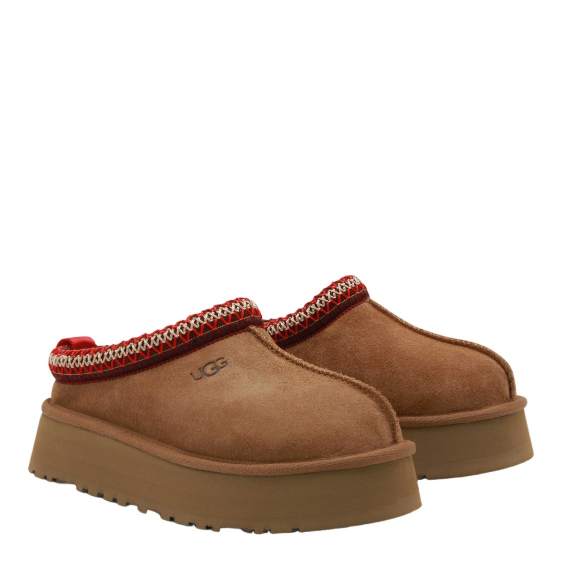 Ugg Cushioned Suede Flats With Woven Trim