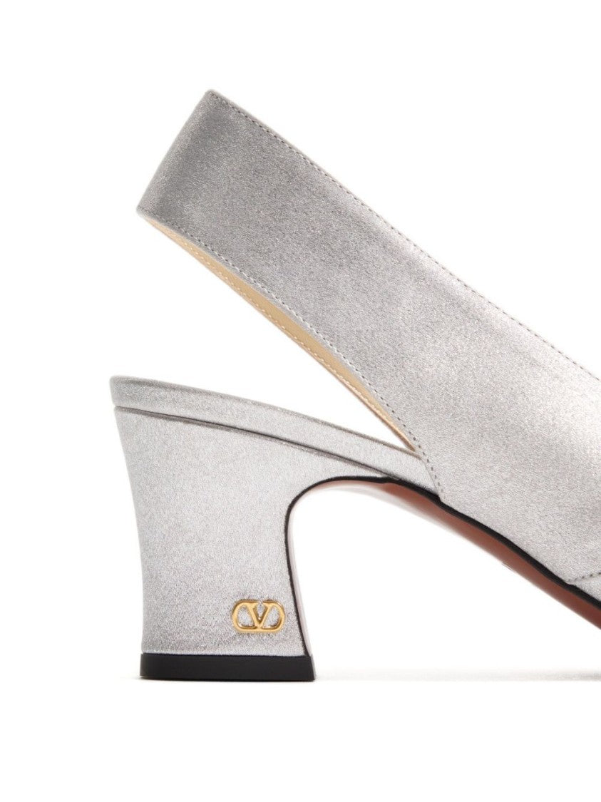 Valentino Garavani Adamantine Slingback Pumps In Glitter Fabric 60Mm