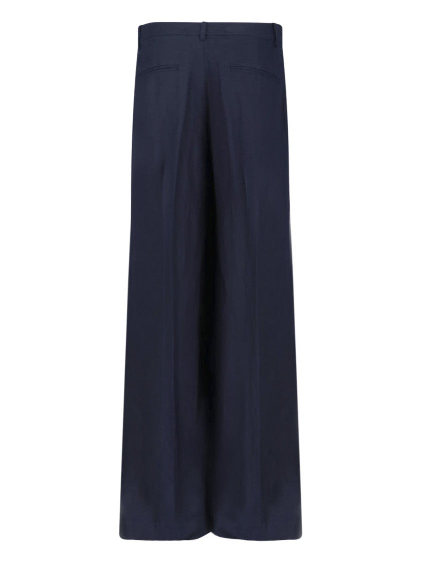 Polo Ralph Lauren Blue High-Waisted Wide-Leg Tailored Trousers