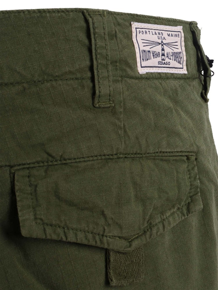 Sebago Earthy Green Northfield Cotton Cargo Denim Shorts