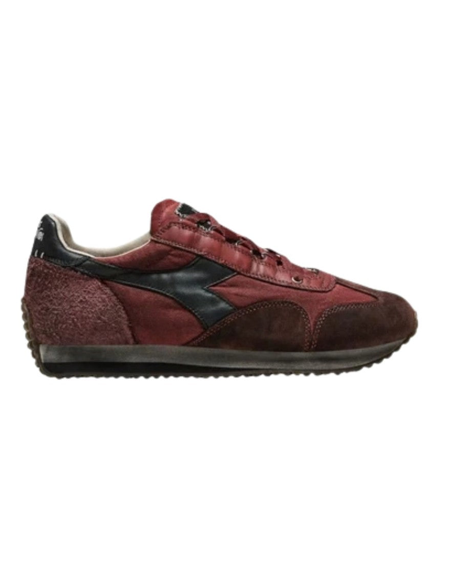 Diadora Heritage Red Brick Equipe Dirty Sw Evo Suede Canvas Low-Top Sneakers