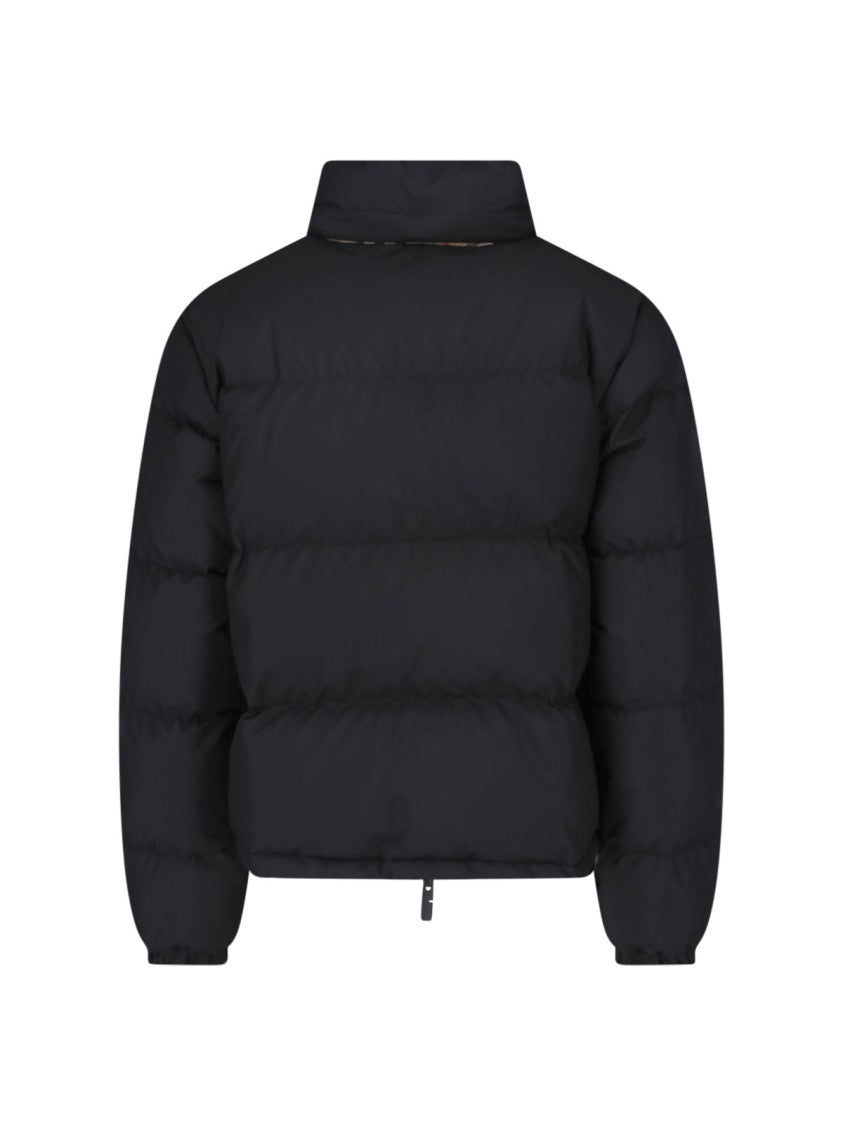 Burberry Black Hooded Check Down Jacket
