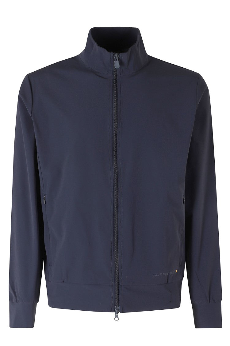 Save The Duck Navy Blue Tulio High Collar Zipped Nylon Jacket