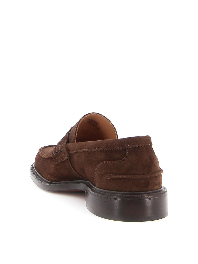 Tricker's Chocolate Suede James Loafer With Leather Sole