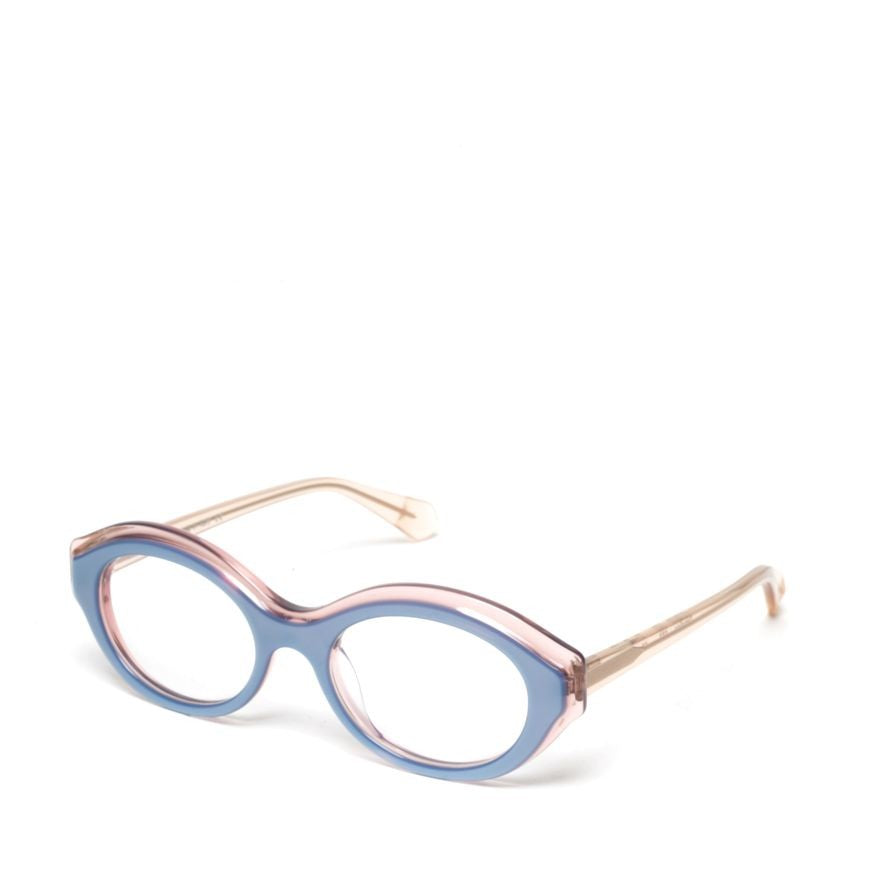 Rewind Timeline Oval Frame Dual-Tone Eyeglasses With Glossy Finish