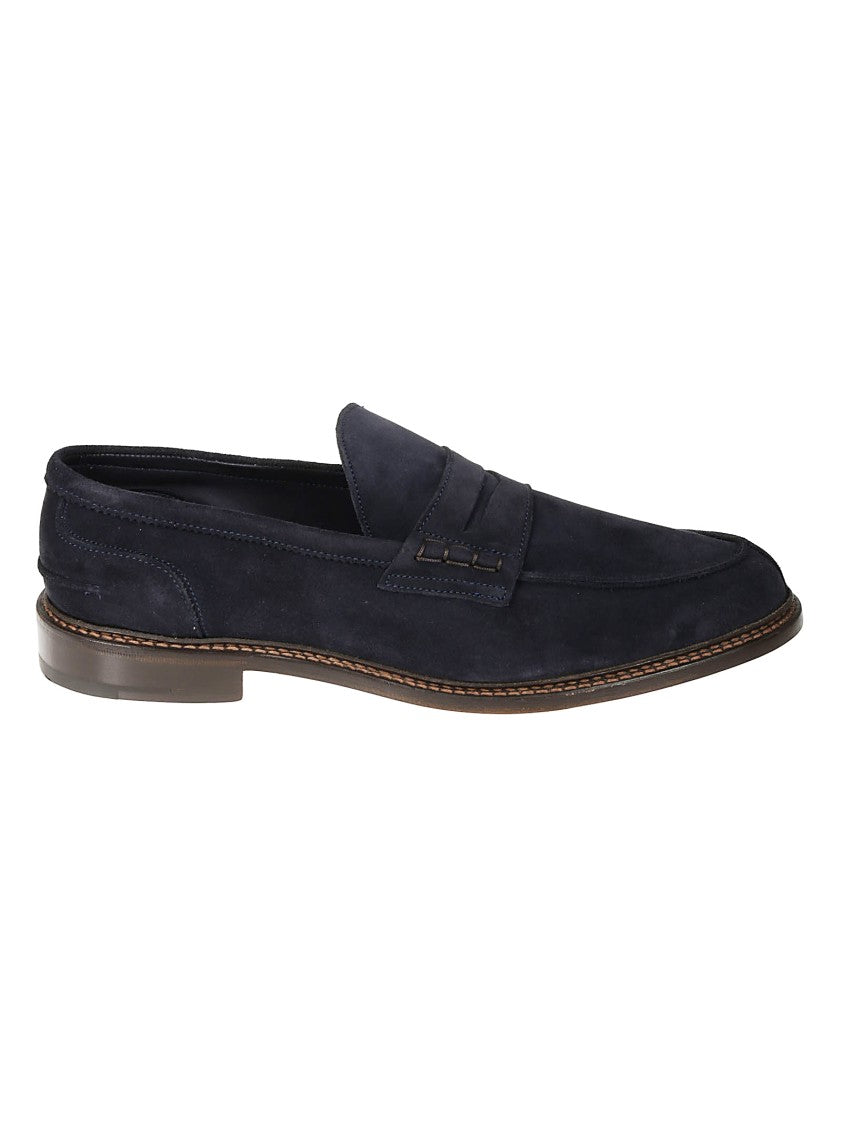 Tricker's High Quality Navy Suede Moccasin Shoes