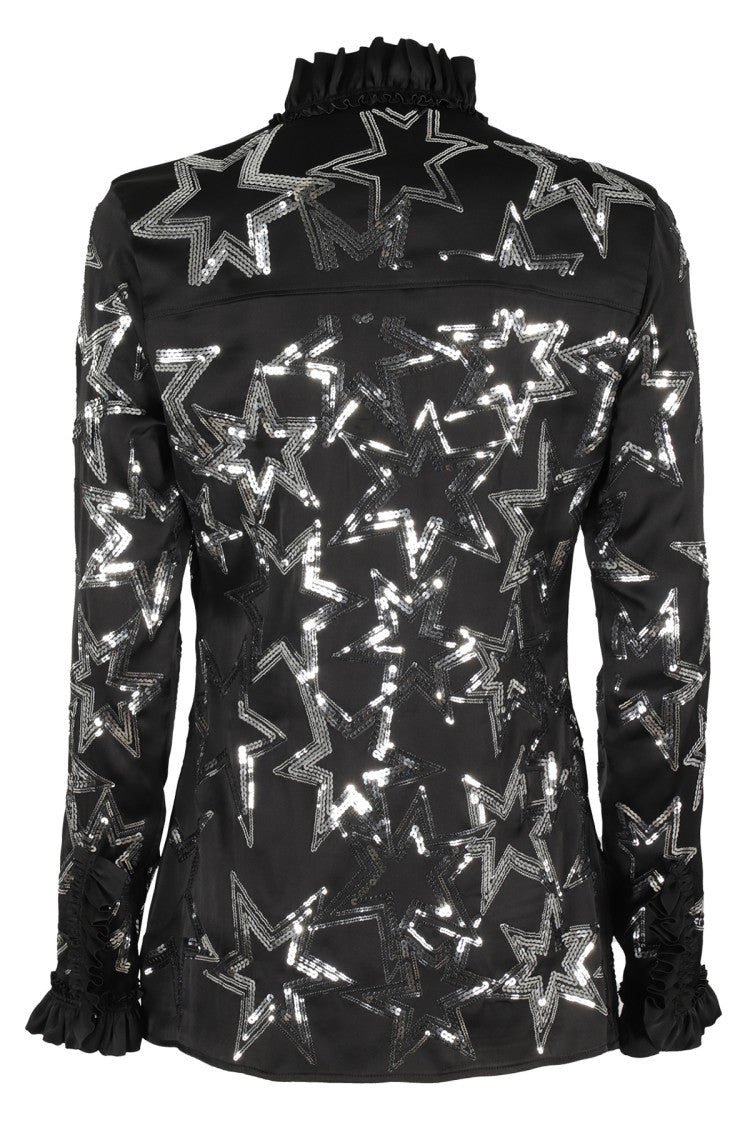 Rabanne K Top With Silver Star Pailletes