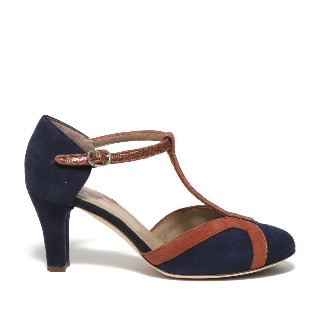 Gielle Charleston Shoe In Blue Suede