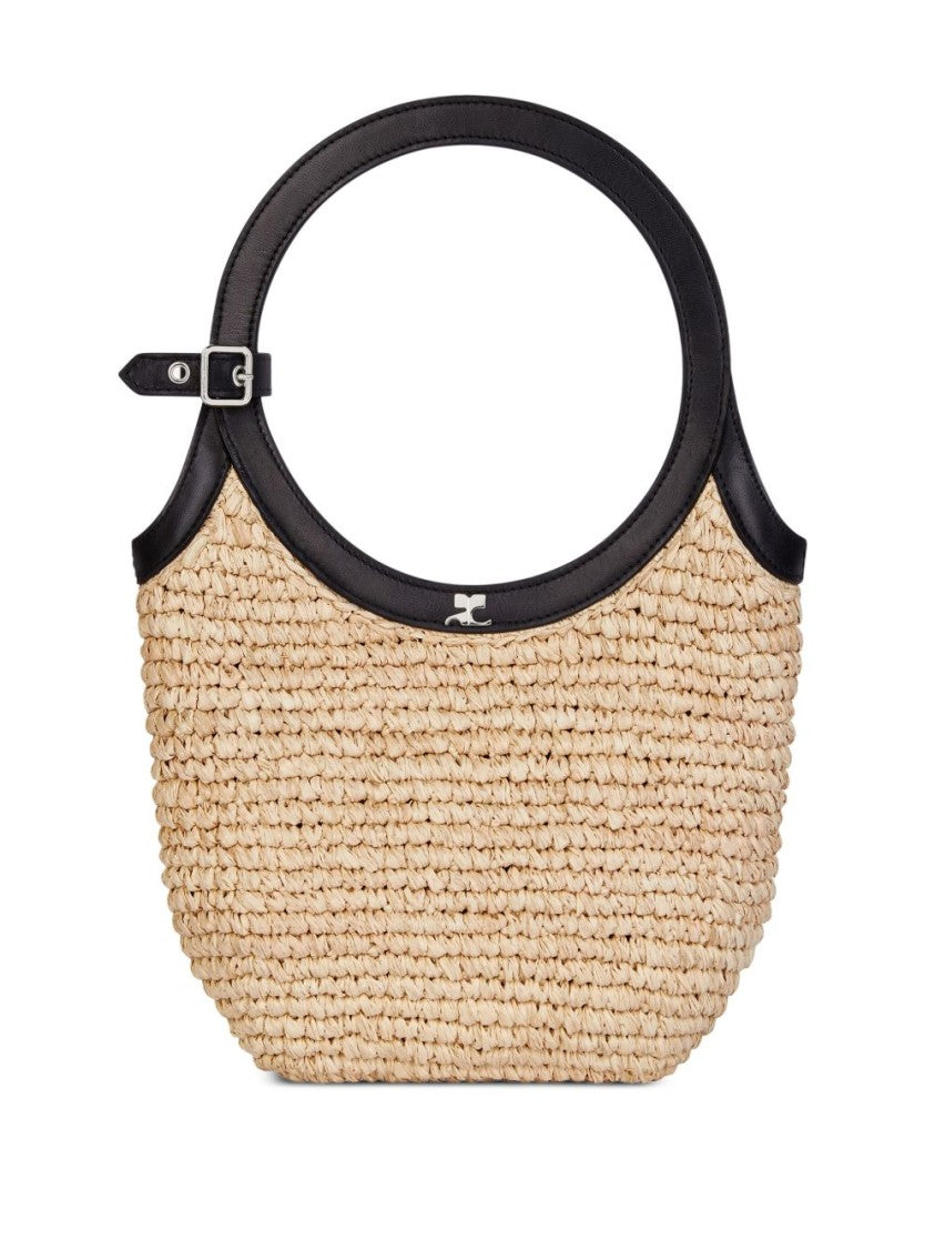 Courrèges Woven Sand Beige Open-Top Bag