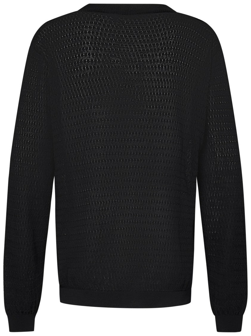 Low Brand Open-Stitch Knit Cardigan With V-Neck Design