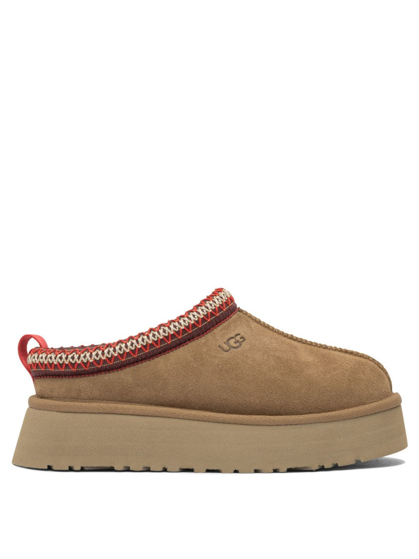 Ugg Suede-Trimmed Sheepskin Lined Slippers With Platform Sole