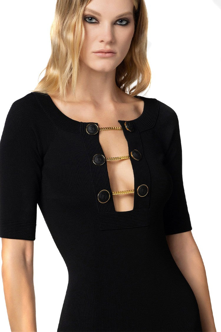 Elisabetta Franchi Black Mini Dress