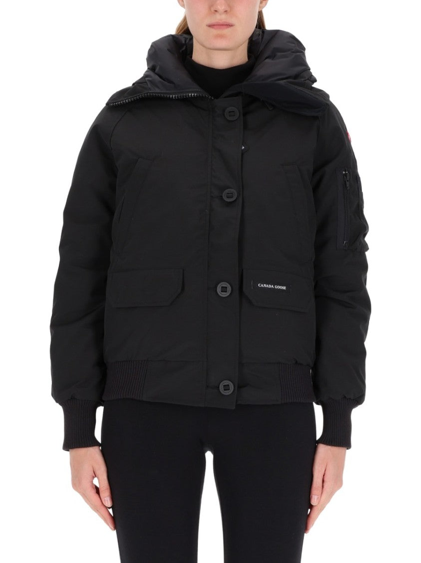 Canada Goose Cropped Black Sports Jacket With Hood