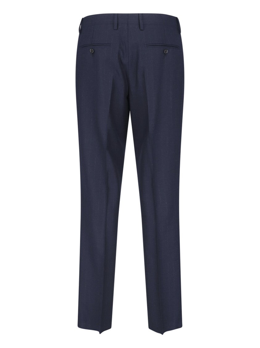 Lardini Double-Breasted Virgin Wool Suit With Peaked Lapels