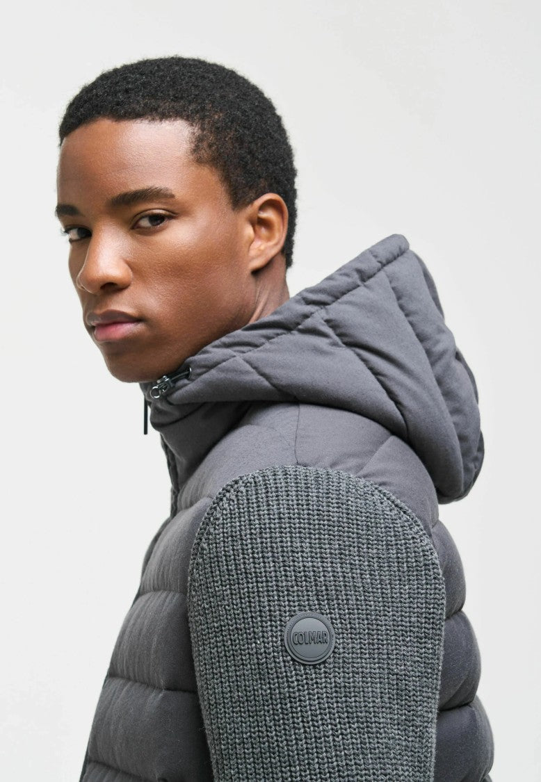 Colmar Padded Hooded Knitted Sleeves Quilted Jacket